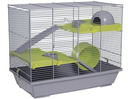 Gaiola para Hamsters  149 (Verde e Cinzento - 50,5x28x47 cm - Plástico e Metal)