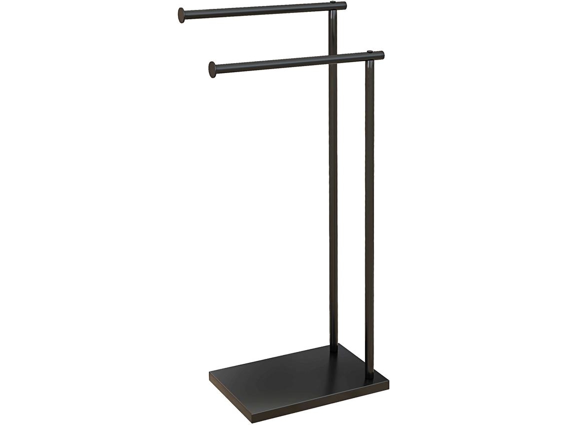 Toalheiro de Pé Metal Cor Preto 35,5x20x78 cm Homcom