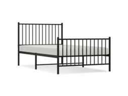 Bed Frame, Bed Frames Vidaxl Preto Aço (100 X 190 Cm)