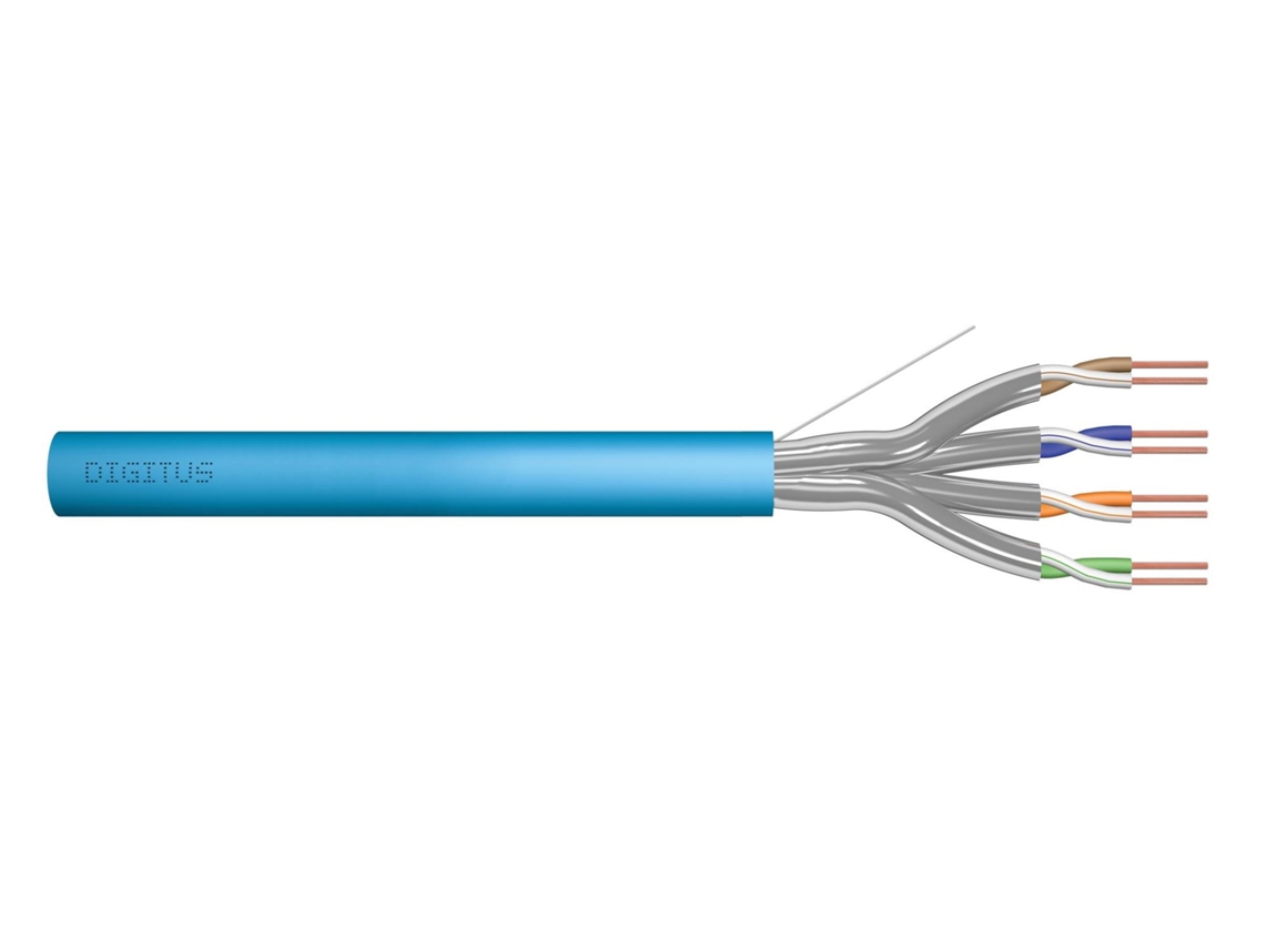 Instalação de cabos Digitus Kat.6a, U/ftp, Dca, Awg 23/1, Lsoh, 500m, Niebieski, Szpula