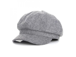 2026 gorro de Pico Octogonal Plano Beret para Mujer Caliente Visera Talla M Invierno Primavera Otoño Gery (56 58cm)