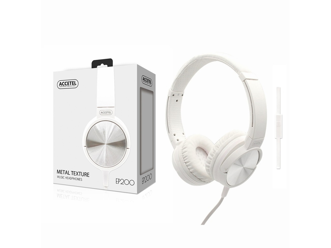 Ep200 Auscultadores Estéreo 3.5mm Com Microfone - Branco
