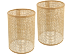 Conjunto De 2 Luminárias De Teto Em Rattan Macio E Leve Para Quarto.