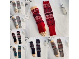 2026 guantes de Meia Manga Tecidos com Desenhos de Flocos de Neve para Adolescentes Inverno Táteis