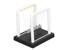 Primerox newtons Cradle Bola Balançante Decoração Mesa Estresse Alivio Ciência Física Branco 8.9x7.4x9.4cm