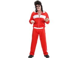 Fato de treino vermelho e branco dos anos 80 para homem