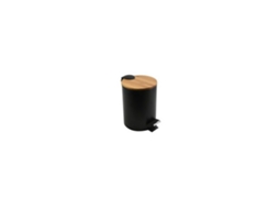 Cubo Baño Con Pedal Negro Bambu