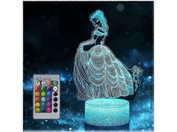 Abajur Infantil Princesa, Brinquedo Princesa Para Meninas, Luz Noturna Com 16 Cores E Controle Remoto. PENGDSJE