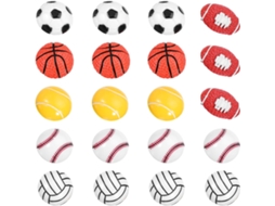 Conjunto de 20 tachininhas de resina com cabeça em formato de bola para esportes, ideias para quadra, mapas, artesanato e