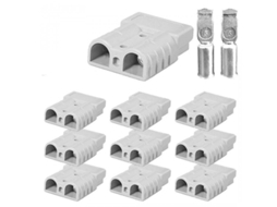 10 Conectores Plug Estilo Anderson Ferramenta Elétrica Dc 50a 12-24v 6awg Polos Duplos Cobre