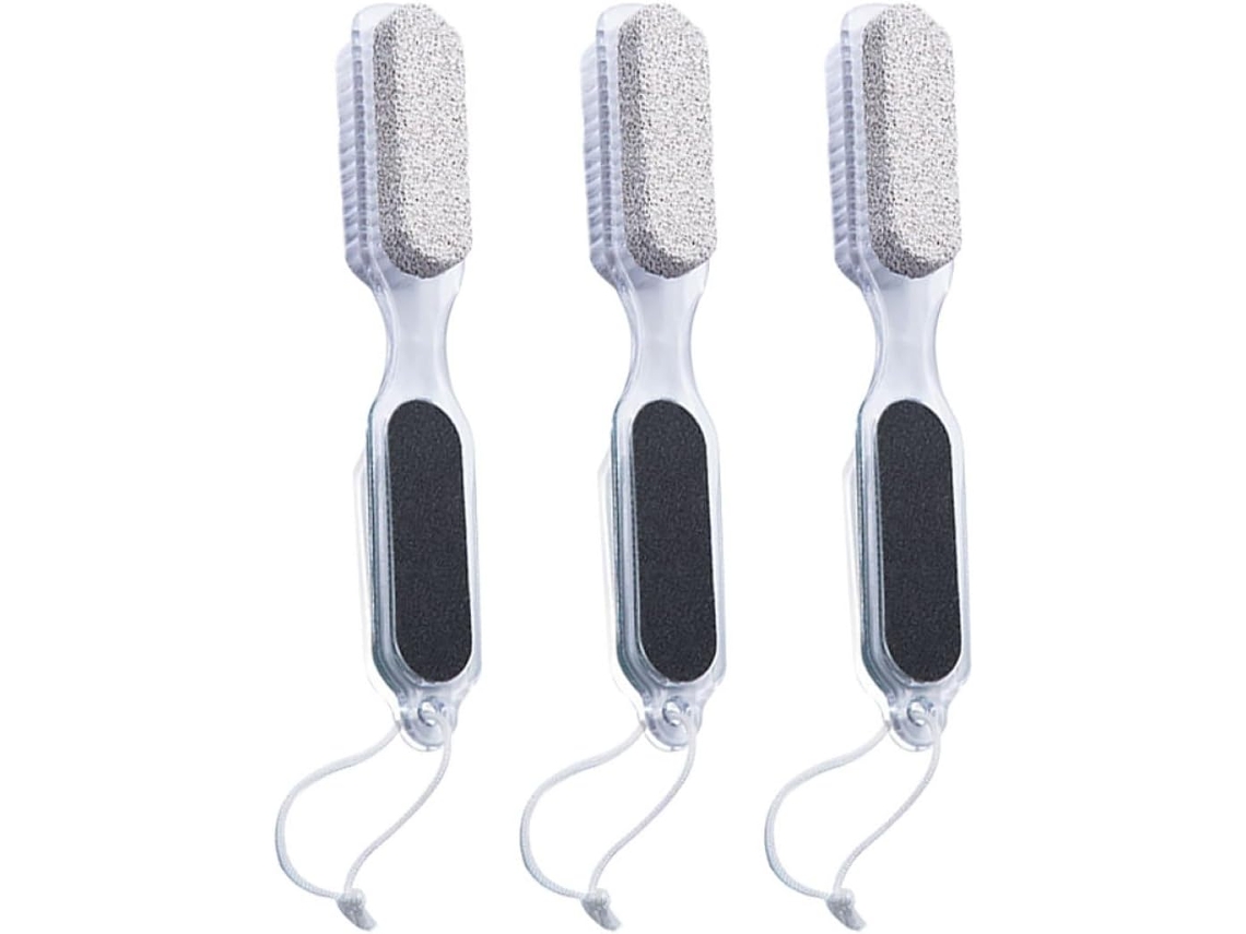 Conjunto de 3 ferramentas de pedicure em aço inoxidável, para remoção de calosidades por duas pessoas.