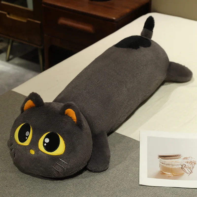 Almofada Decorativa Grande para Adultos em Formato de Gato, Macia e Confortável. MDUG (cinza 110cm)