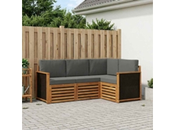 Vidaxl Conjuntos De Sofás Com Almofada 4 Pcs Madeira Sólida De Acácia