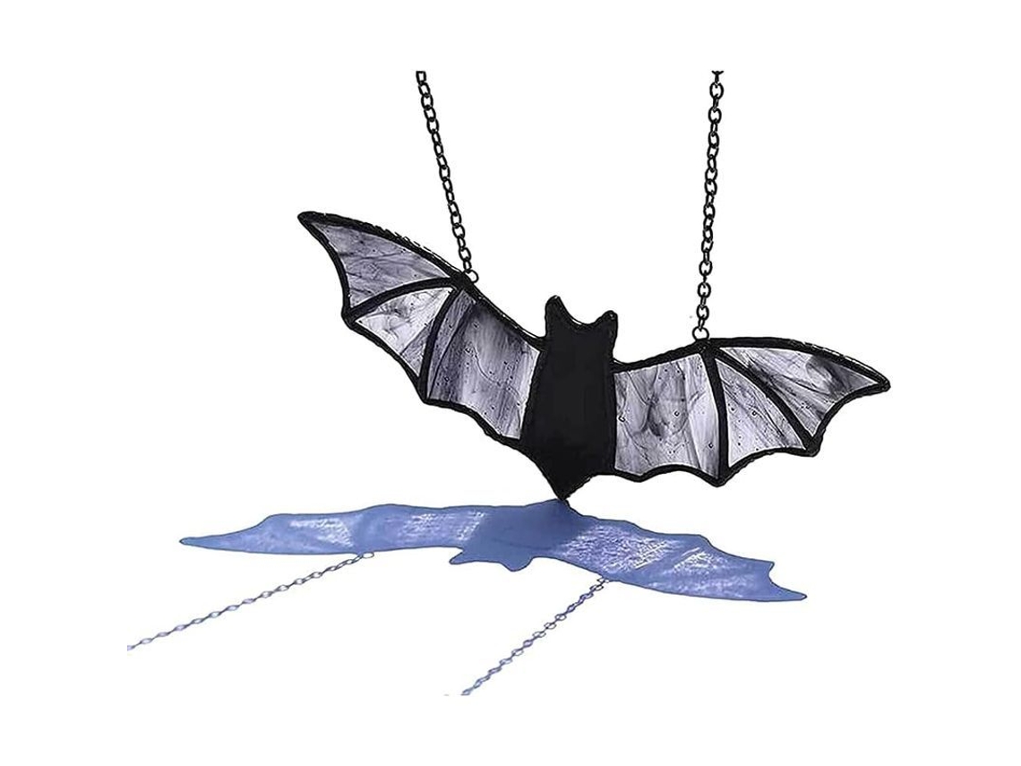 Morcego de acrílico para decoração de Halloween, janela/parede, 7 polegadas, preto.