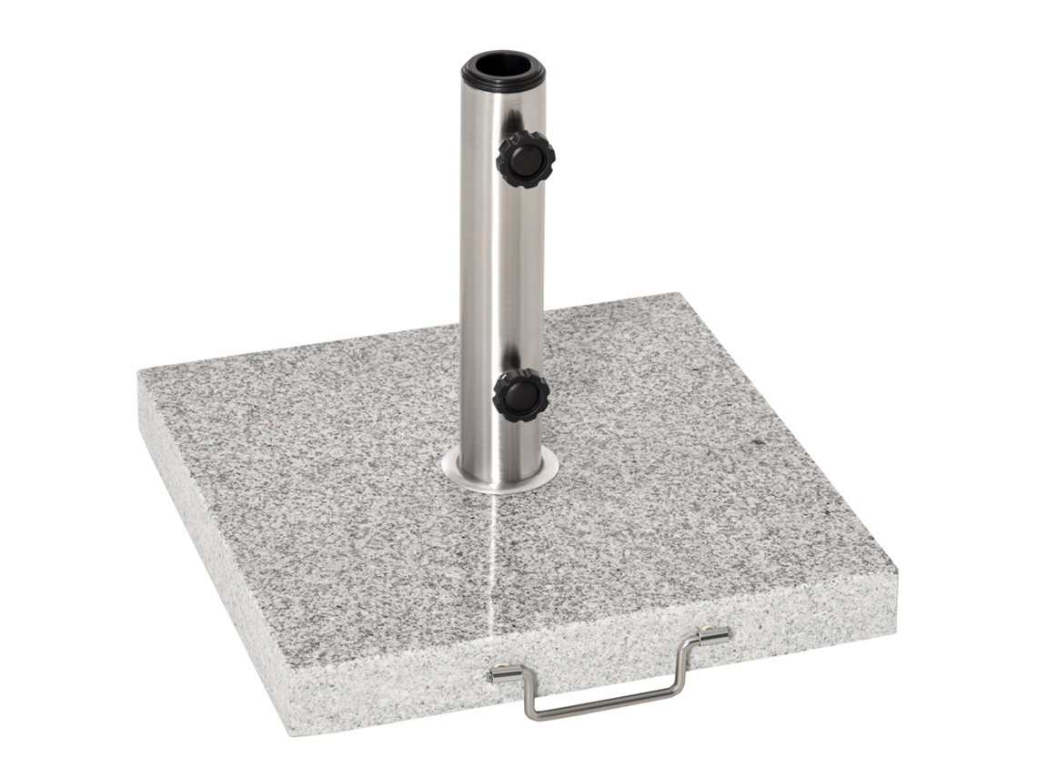Base para guarda-sol DECORALAR TECH em granito, 25 kg, 40x40x36 cm, cinza