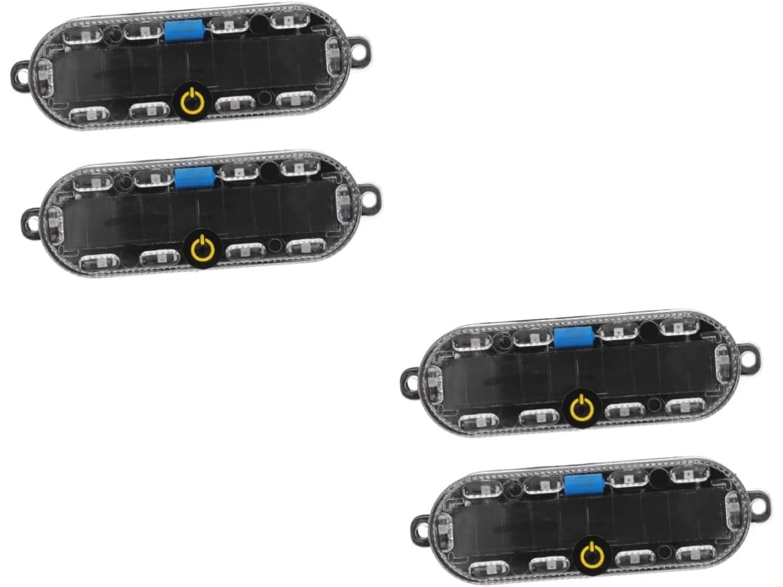Conjunto De 4 Luzes Traseiras Segurança E Sinalização Led Solares Para Motocicletas