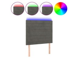 Led Headboard, Led Headboards Vidaxl Cinzeto Veludo (90 X 5 X 118/128 Cm)