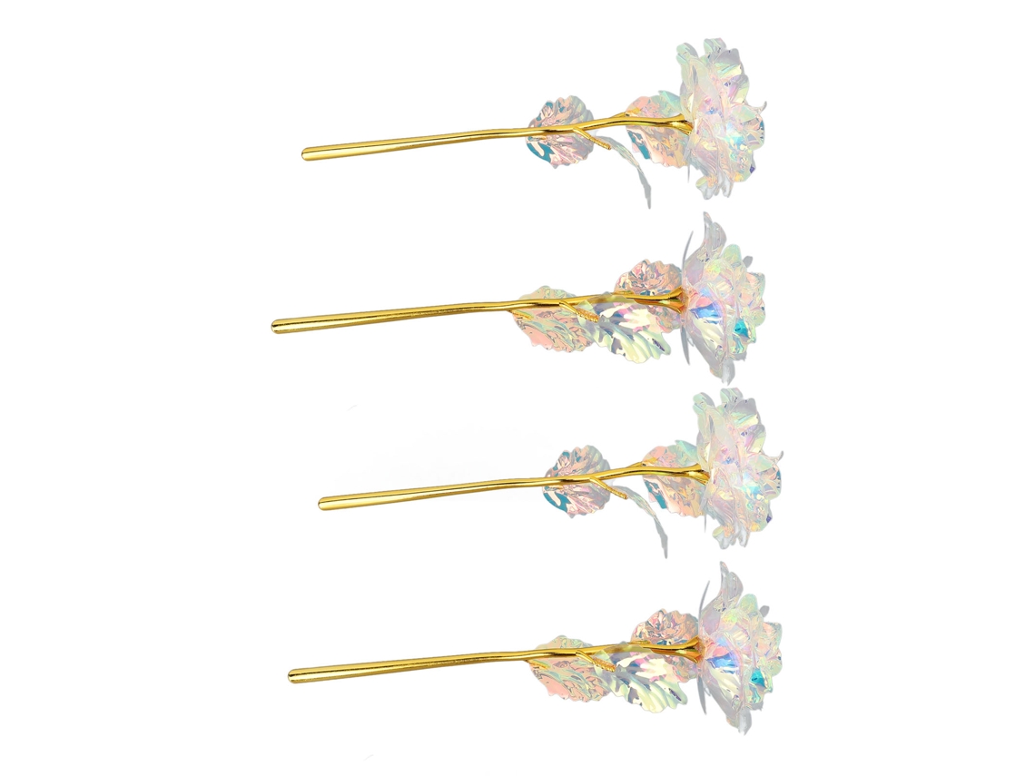 Rosas Simuladas De Ouro Com Glitter Para Decoração De Casamento Presente