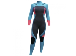 Fato Neoprene Manga Comprida Zip Tórax Mulher Ultra Stretchy Surfing Azul Mkynay