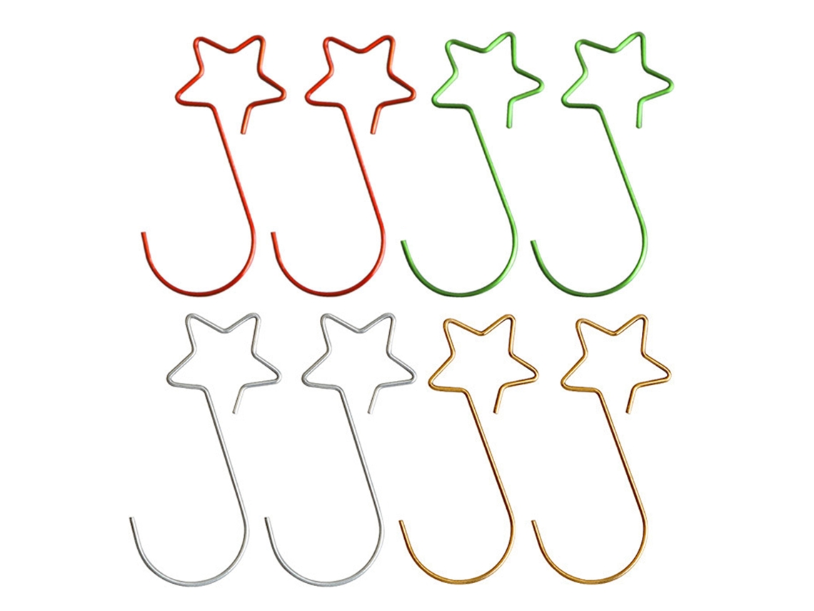 Laxiscreed Ganchos Natal Em Forma De Estrela, Pack De 80 Unidades, Cores Festivas Para Decoração Natalícia