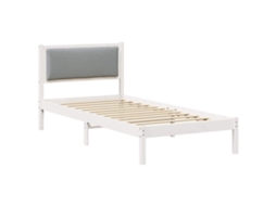 Estrutura de Cama com Cabeceira Cinzento Claro 100x200 cm MAISON EXCLUSIVE