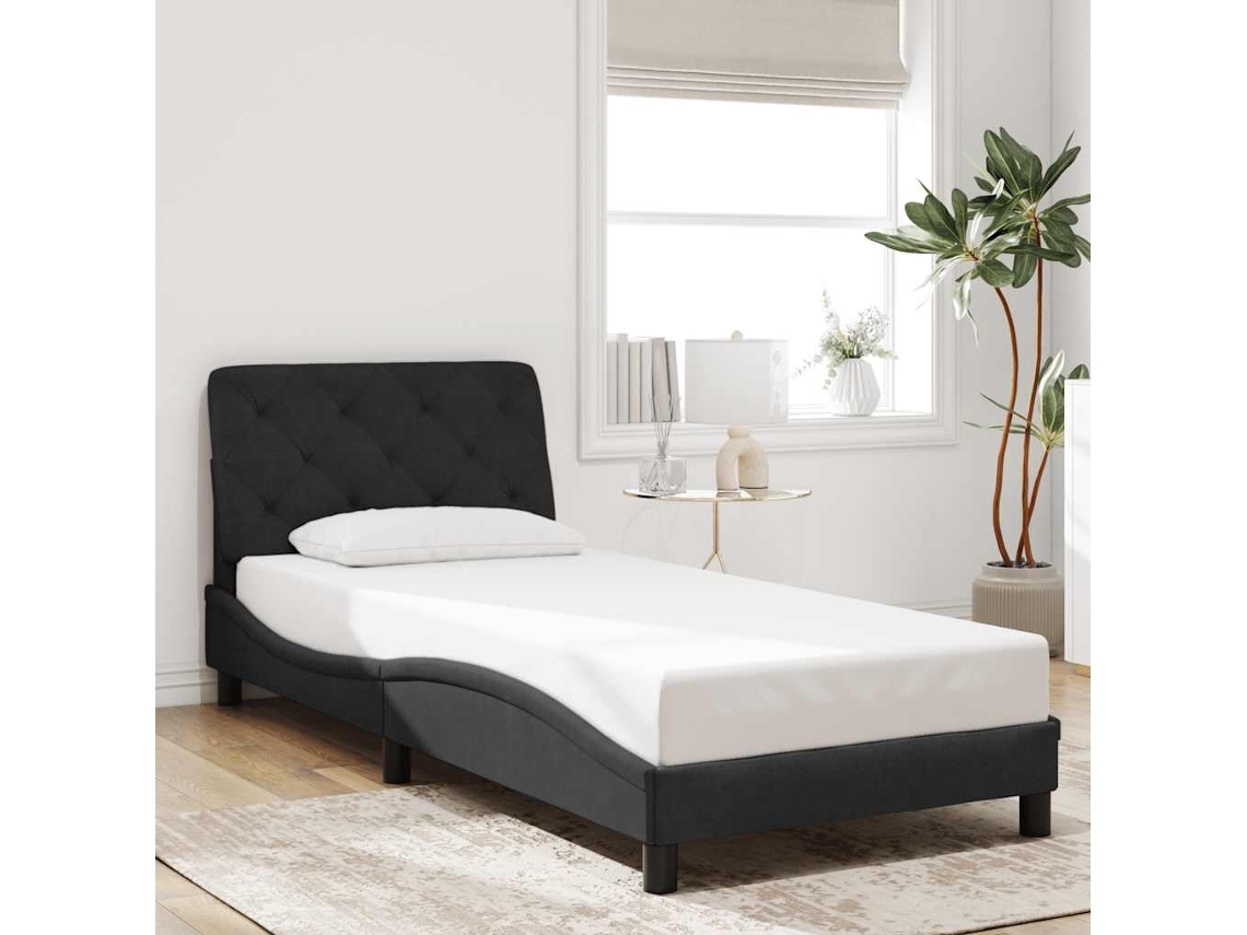 Vidaxl Estrutura De Cama Sem Colchão 90x190 Cm Veludo Preto