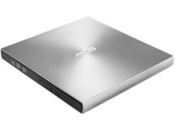 Drive Ótica Externa ASUS ZenDrive U9M SDRW-08U9M-U (USB-USB-C Prateada) — M-DISC | USB 2.0 / C | Ultra-Slim | 8X