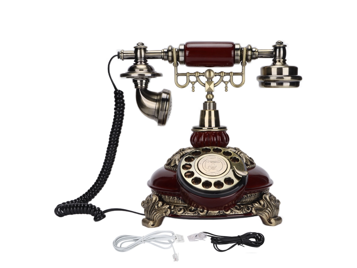 Telefone Fixo com Design Retrô de Discagem Rotativa EOOCOO
