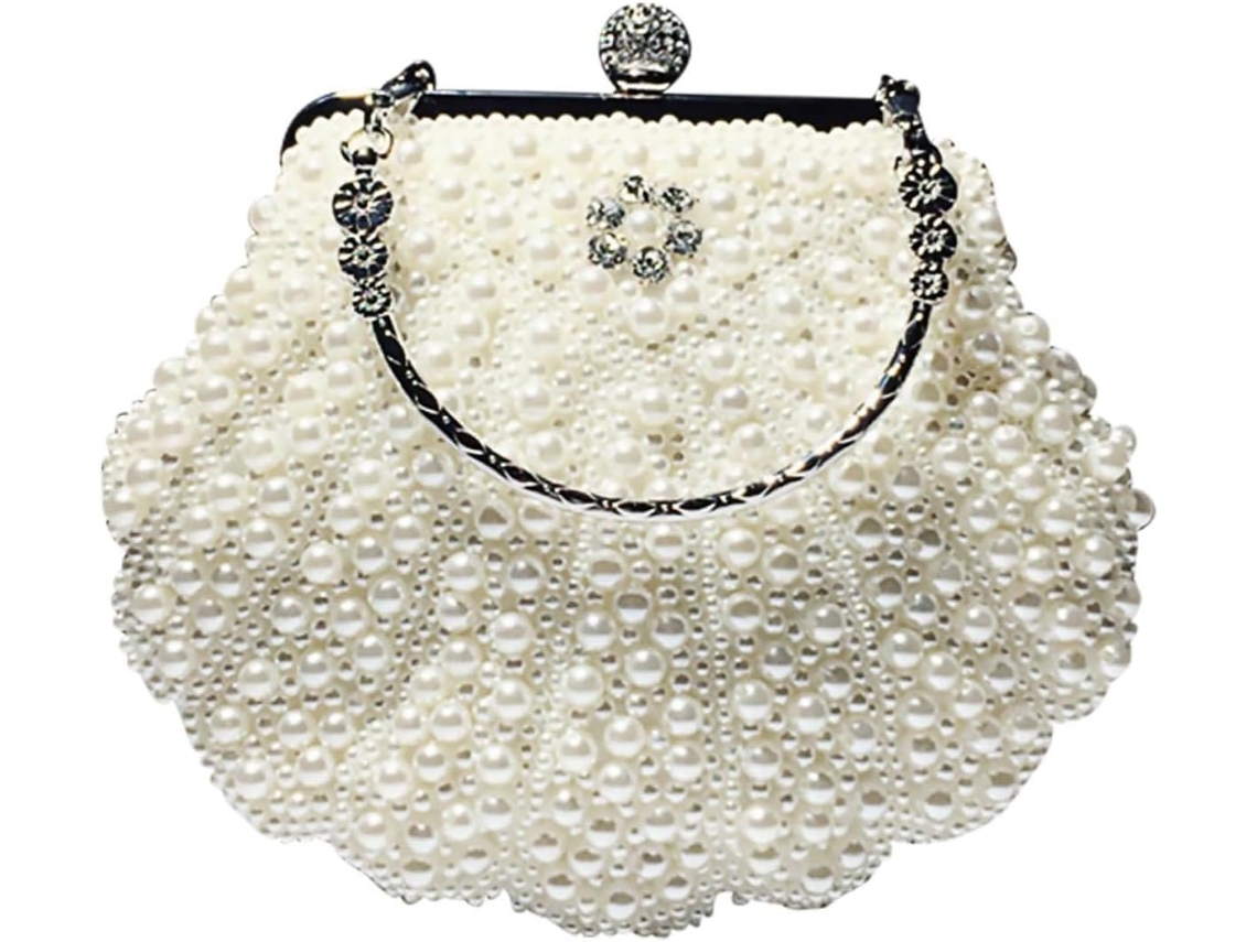 Bolsa Feminina Com Alça De Ombro Retrô Com Detalhes Em Miçangas, Bolsa De Ombro Elegante.
