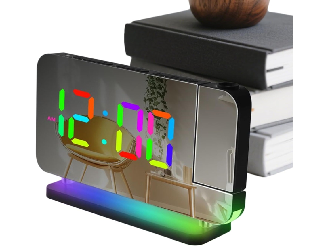 Despertador Digital Com Visor Led E Brilho Ajustável