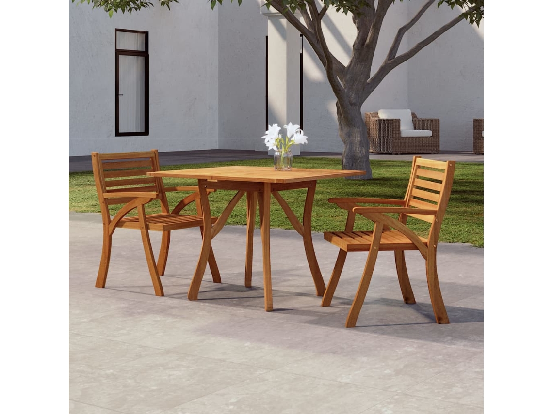 Mesa de Jardim LOVELY HOME Jantar Madeira de Acácia Maciça (85 x 85 x 75 cm)