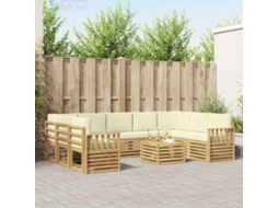 Vidaxl Conjunto De Sofás Para Exterior 10 Unid. Branco E Creme