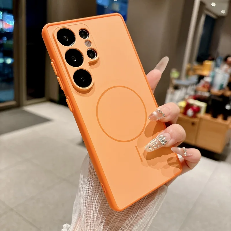 Capa Magnética Rígida Para Celular Galaxy A57 (laranja)