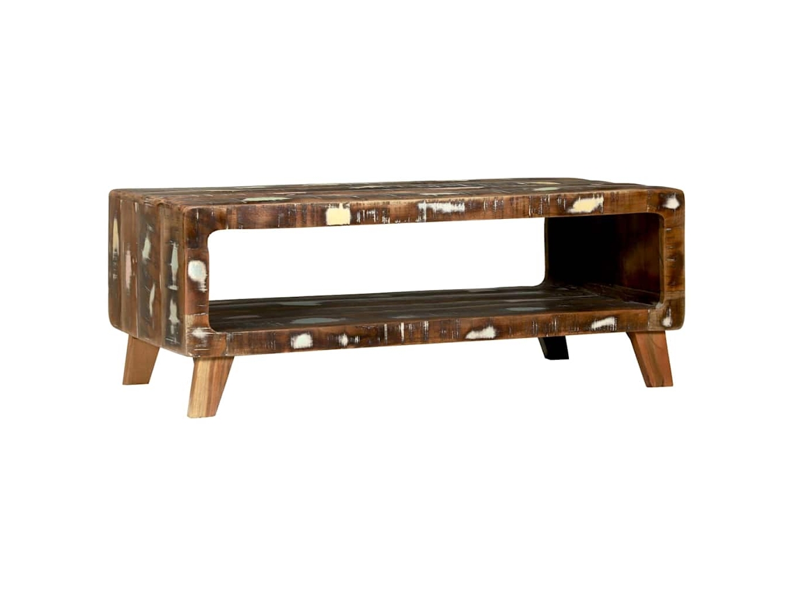 Vidaxl Mesa De Centro 90 X 50 X 35 Cm Madeira Reforçada Sólida