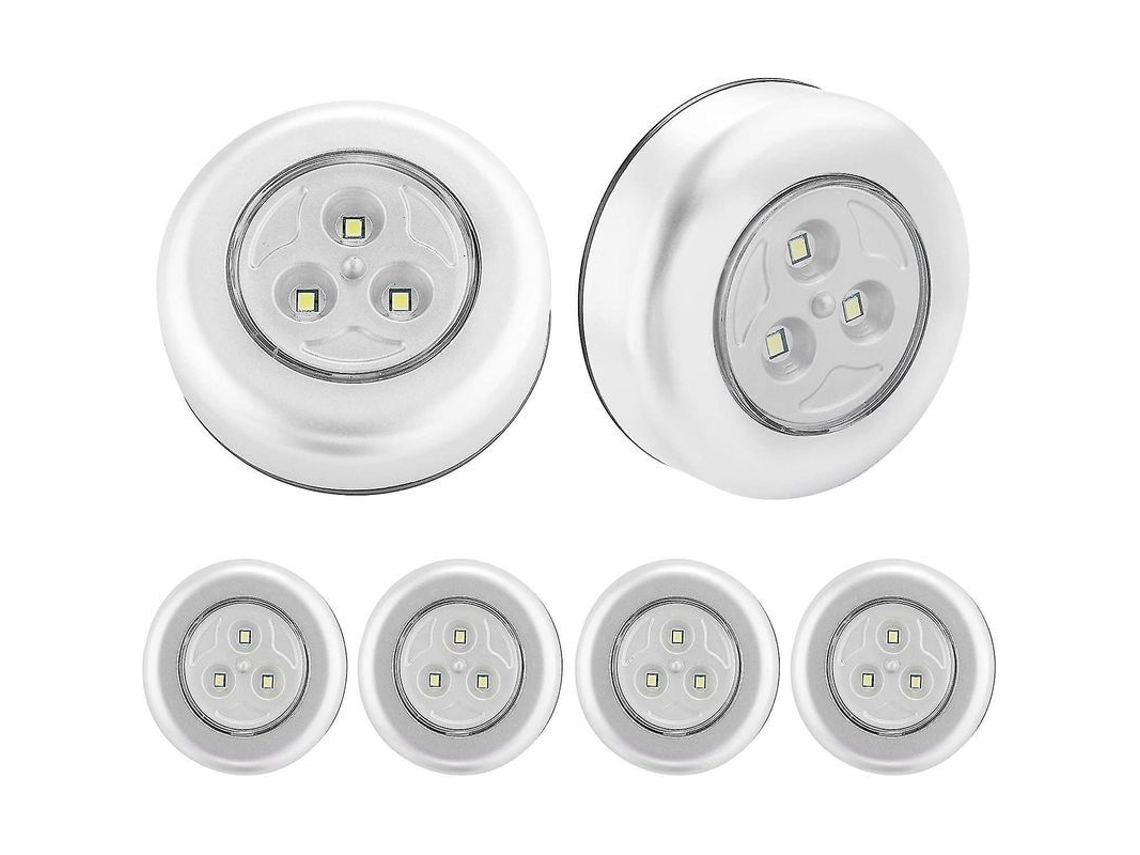 6 Lâmpadas Táteis Sem Fio Super Brilhantes Atualizadas, Com Bateria, Coláveis, Para Armários, Cozinha E Quarto