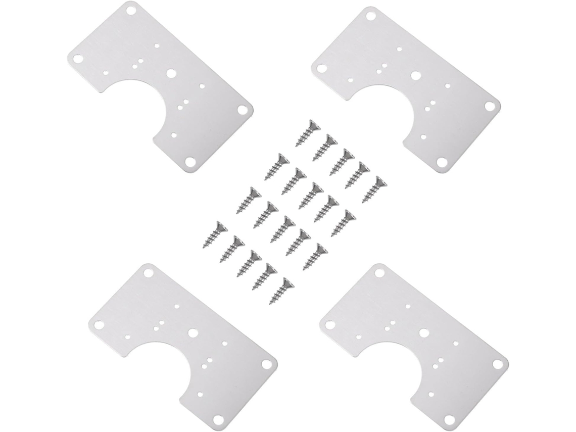 Conjunto De 4 Placas Reparo Dobradiças Em Aço Inoxidável Para Móveis Armário