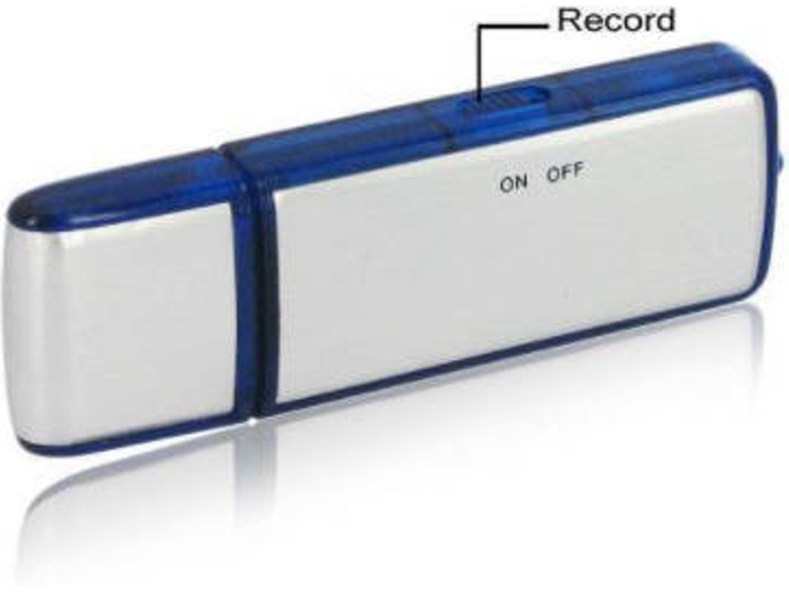 Gravador Digital de Áudio Mini Usb com 96 Horas de Capacidade de Aula Flash Drive-16 Gbazul