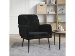 Vidaxl Cadeira C/ Apoio De Braços 62x79x79 Cm Veludo Preto