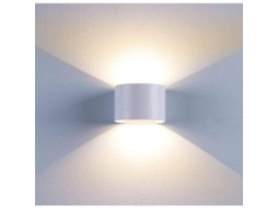 Lâmpada De Parede Led Interior Exterior Branco Quente 12w Ip65 Ajustável 2700k 600-720lm