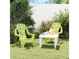 Cadeiras De Jardim Infantis 2 Pcs Pp Aspeto De Madeira Verde Dkd Home Decor