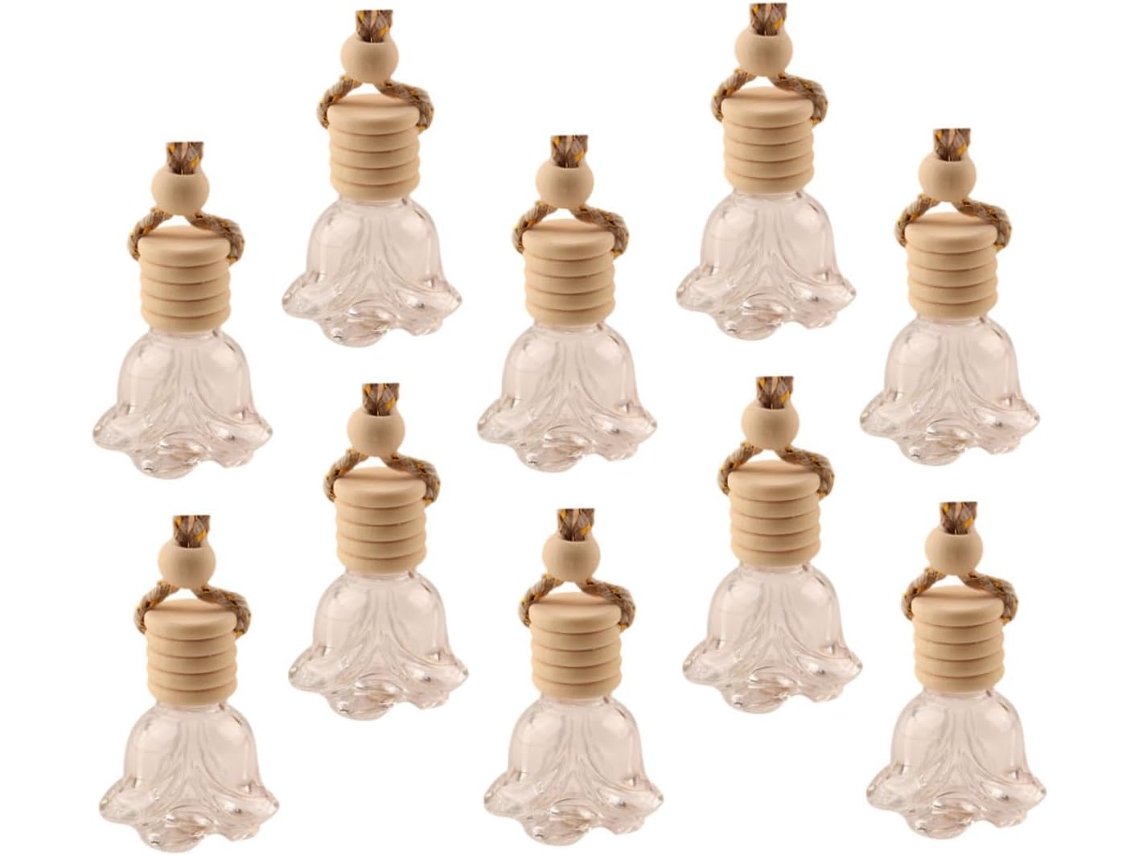 Conjunto de 10 Pingentes de Vidro para Frasco de Perfume, 10ml, Algodão E Madeira, Difusor