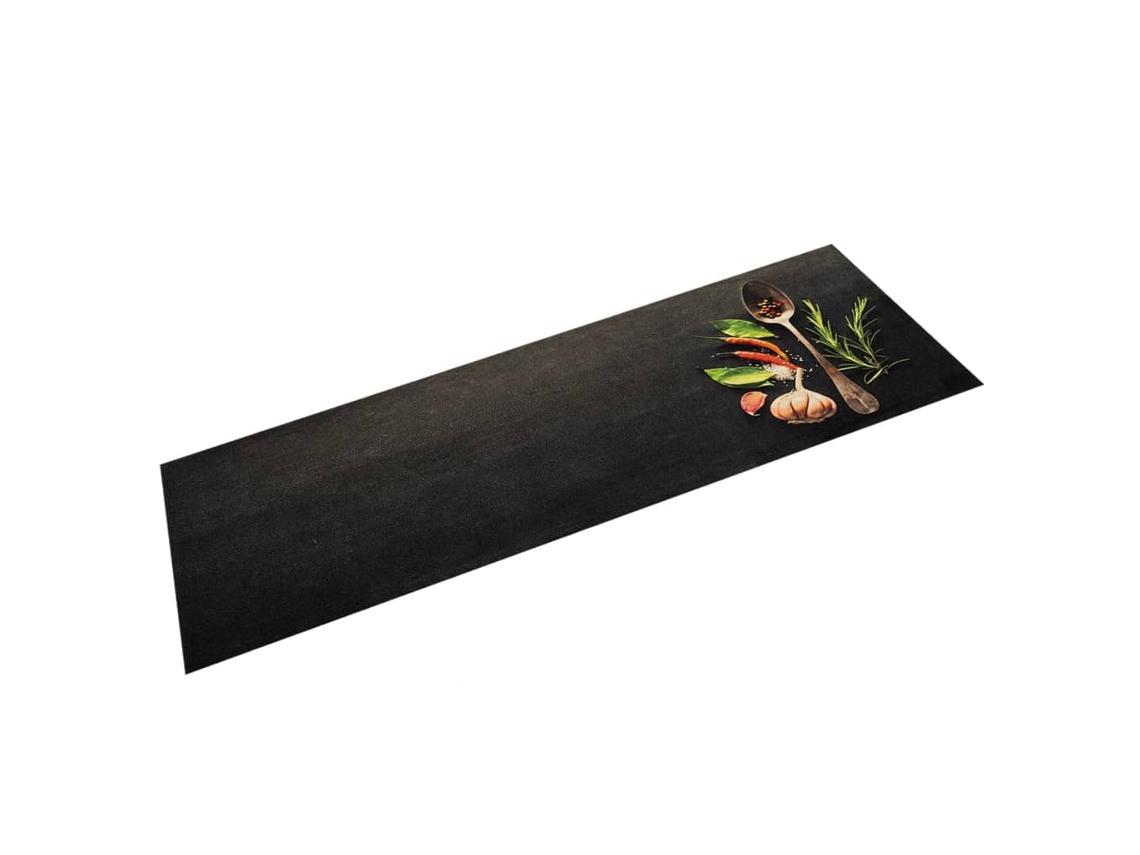 Vidaxl Tapete De Cozinha Lavável 45x150 Cm Veludo Padrão Especiarias