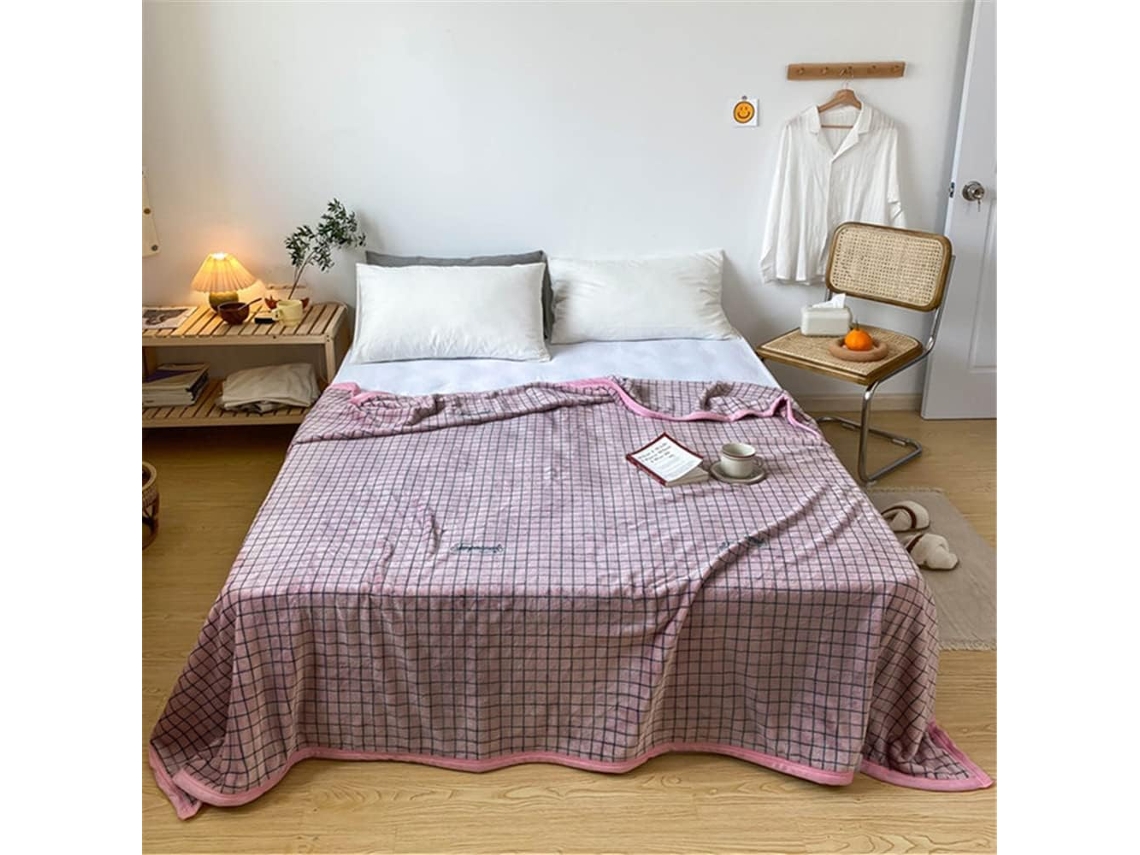Manta de Lã Polar Inverno para Meninas da Fansu Linda Estampa Rosa Flanela Grossa Macia e Quente Cama Infantil