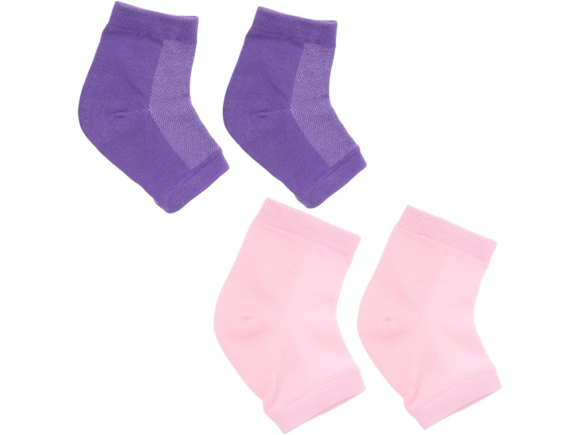 Meias hidratantes de algodão com gel Macio, pacote com 5 pares para pés.