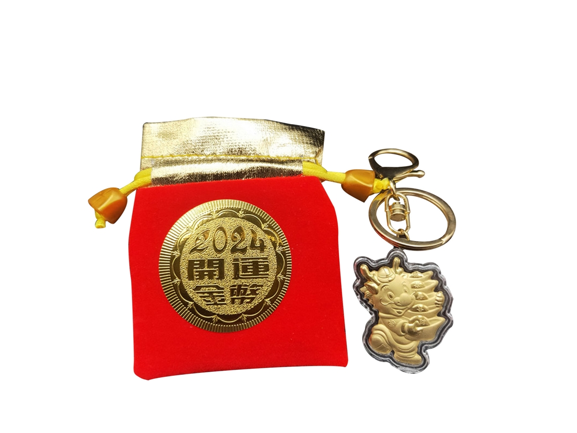 Laxiscreed Chaveiro De Ouro Com Dragão Do Ano Novo Chinês E Zodíaco Para Mala