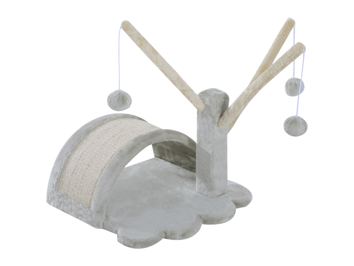 Árvore Gatos 40cm Cinza Claro, Torre, Caverna, Bola, Tapete Arranhão. Ge
