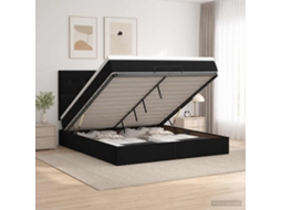 Vidaxl Cama Ottoman Com Colchão Preto 140 X 200 Cm Veludo
