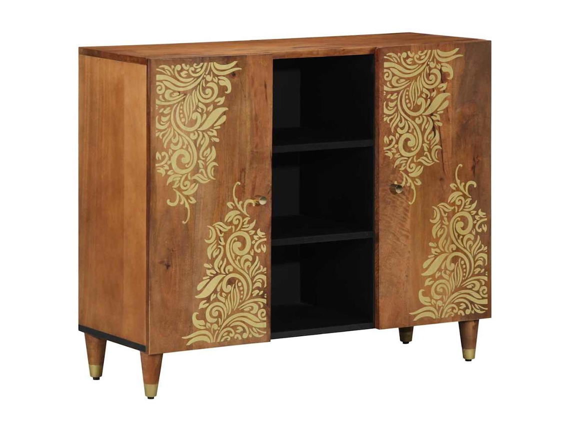 Vidaxl Buffet Castanho 90 X 33 X 75 Cm Madeira De Manga Maciça