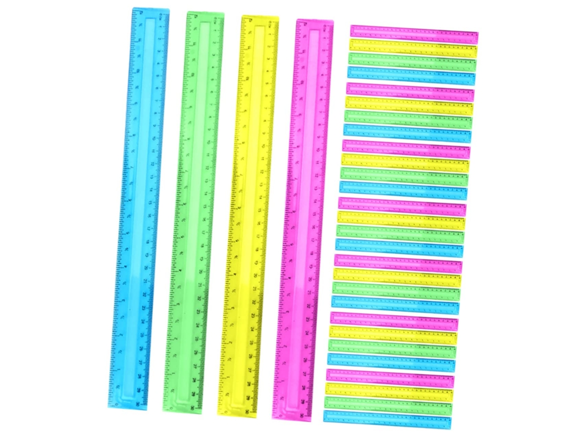 Régua Linear De Plástico Transparente Com 32 Peças, Para Sala De Aula