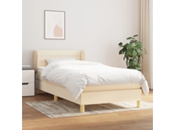 Vidaxl Cama Com Molas/colchão 80x200 Cm Tecido Cor Crème